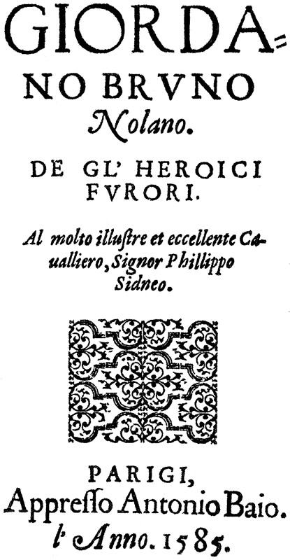 L'infinità dei mondi e l'amore universale - 1585