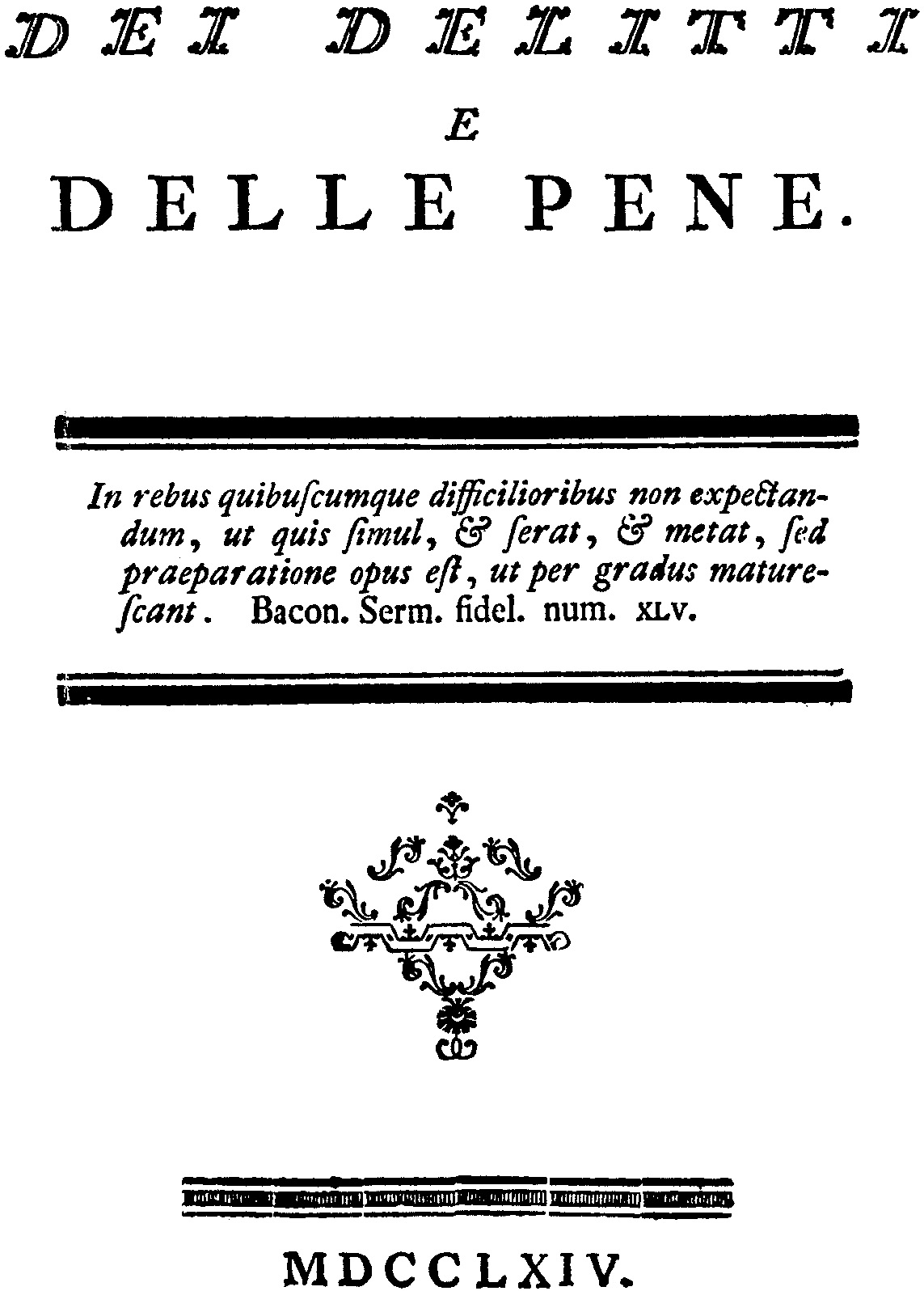 Il maggior contributo italiano al pensiero illuminista europeo - 1764