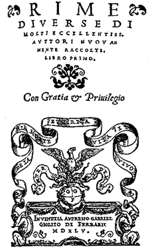 La prima collana di antologie poetiche di autori contemporanei - 1545