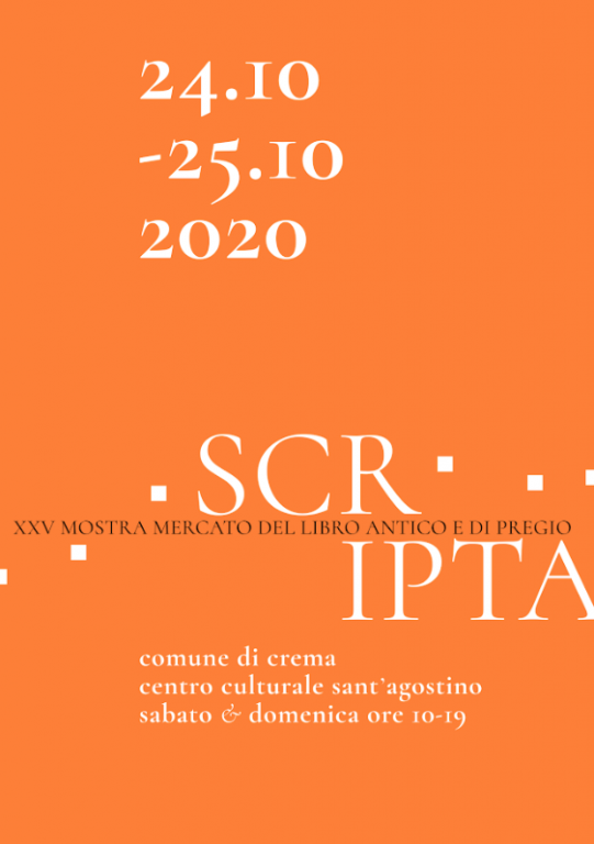SCRIPTA XXV Mostra Mercato del Libro Antico e di Pregio